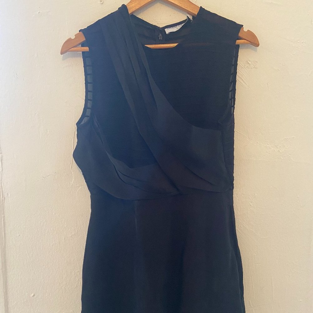 Opening Ceremony Satin and Sheer Black Minidress